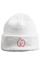 FIREBLOOD Beanie White detail Fireblood beanie