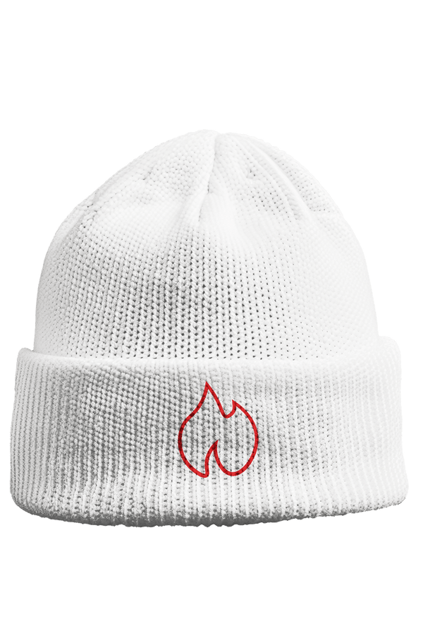 FIREBLOOD Beanie White detail Fireblood beanie