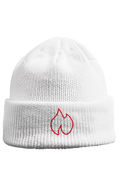 FIREBLOOD Beanie — White front view