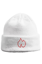 FIREBLOOD Beanie — White front view