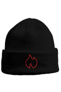 FIREBLOOD Beanie — Black front view