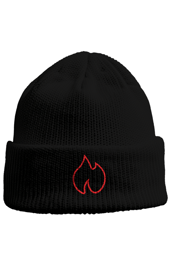 FIREBLOOD Beanie Black side view Fireblood beanie