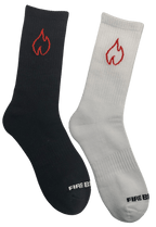FIREBLOOD Sports Socks White front view Fireblood sports socks