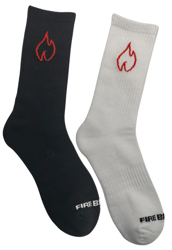 FIREBLOOD Sports Socks White front view Fireblood sports socks
