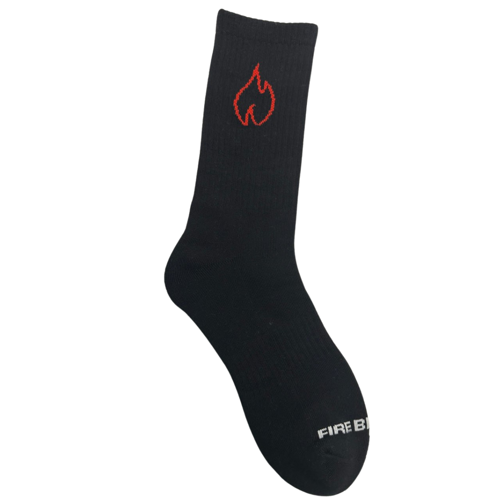 FIREBLOOD Sports Socks Black front view Fireblood sports socks