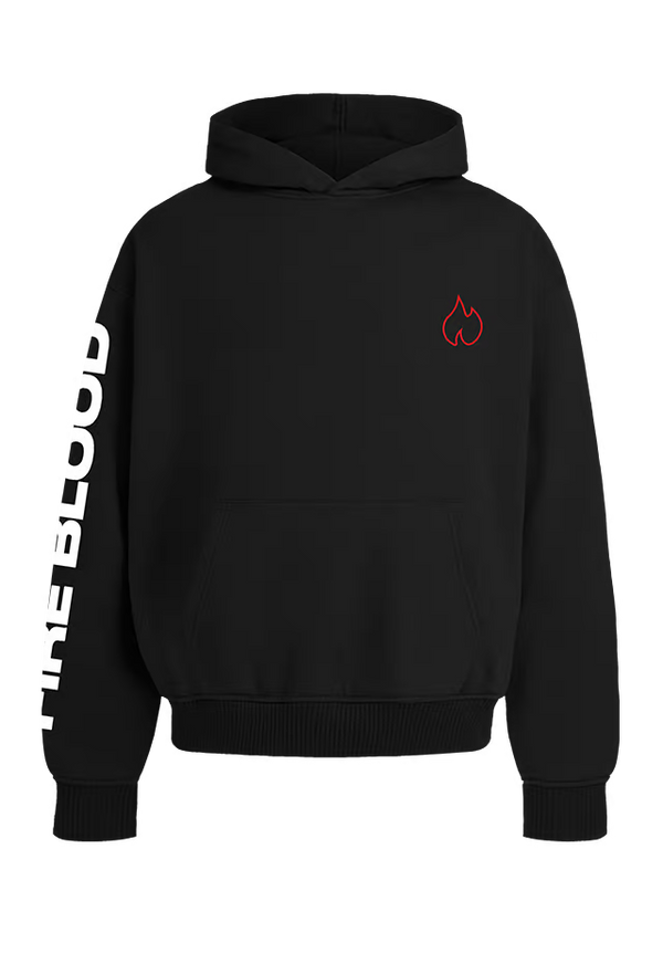 FIREBLOOD Hoodie — Black front view