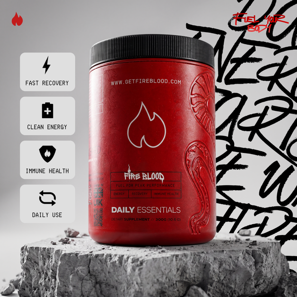 Fireblood key benefits: fast recovery, clean energy, immune health, daily use