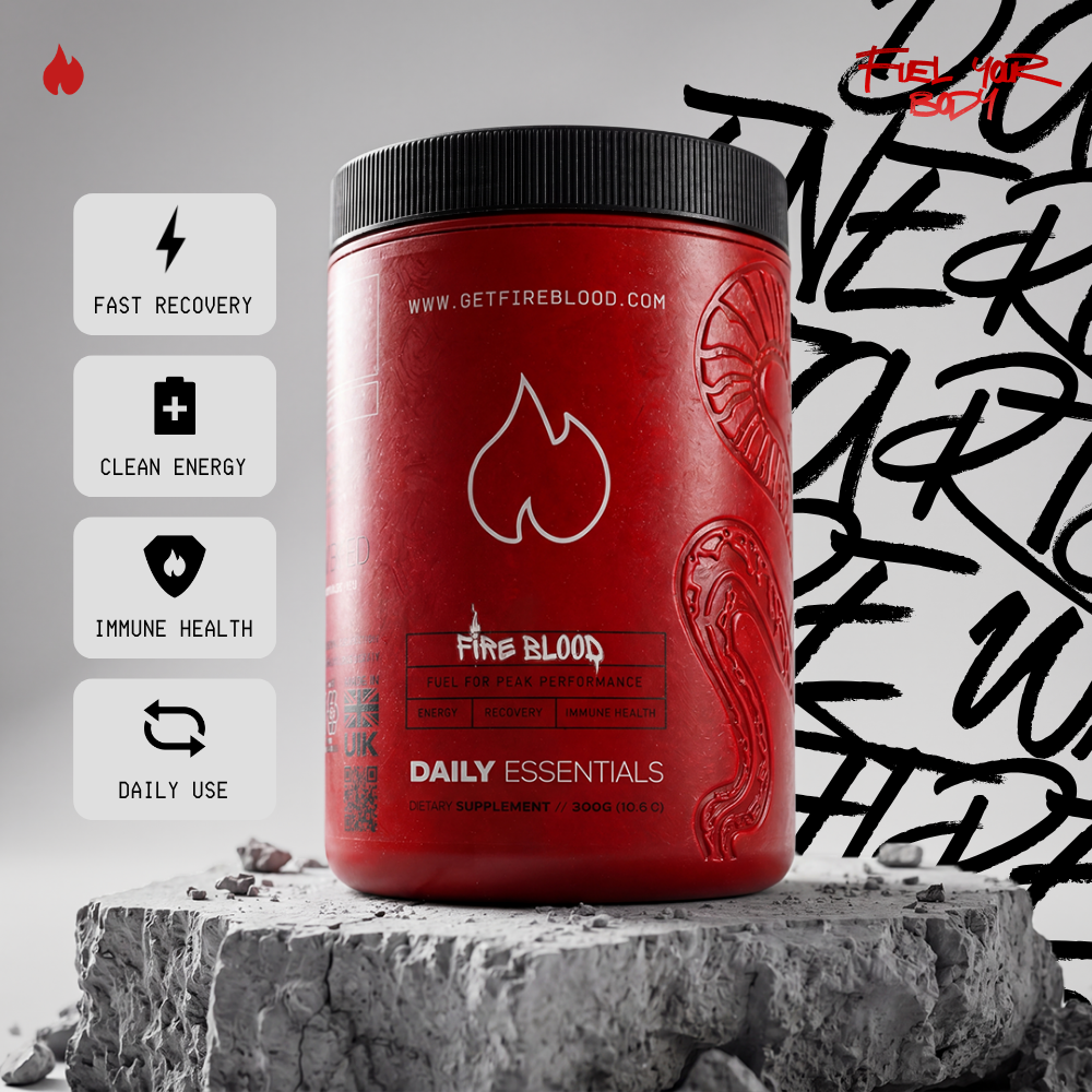 Fireblood key benefits: fast recovery, clean energy, immune health, daily use