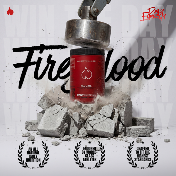 Fireblood with athlete-tested credentials and award badges