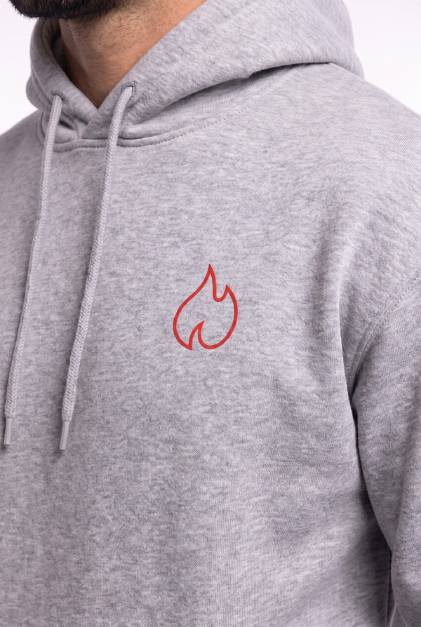 FIREBLOOD Hoodie — Grey detail 4