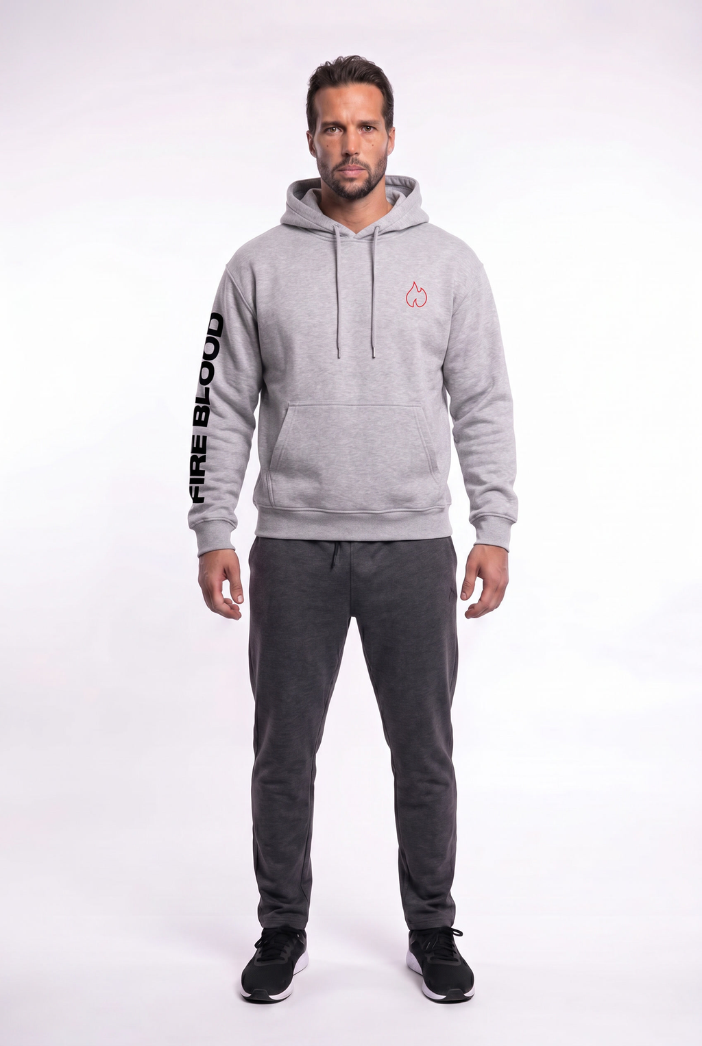 FIREBLOOD Hoodie — Grey detail 5