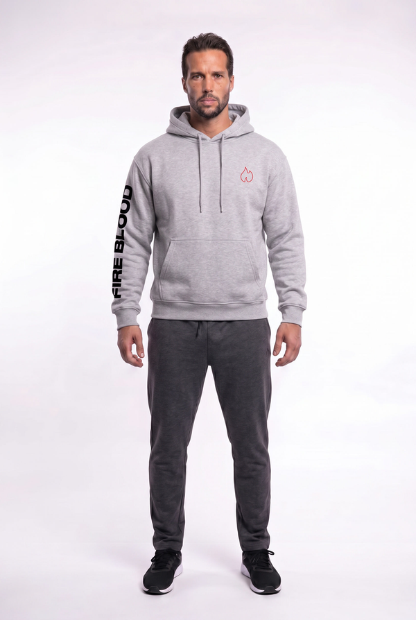 FIREBLOOD Hoodie — Grey detail 5