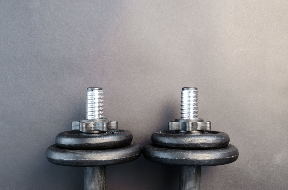 dumbbells close up gym